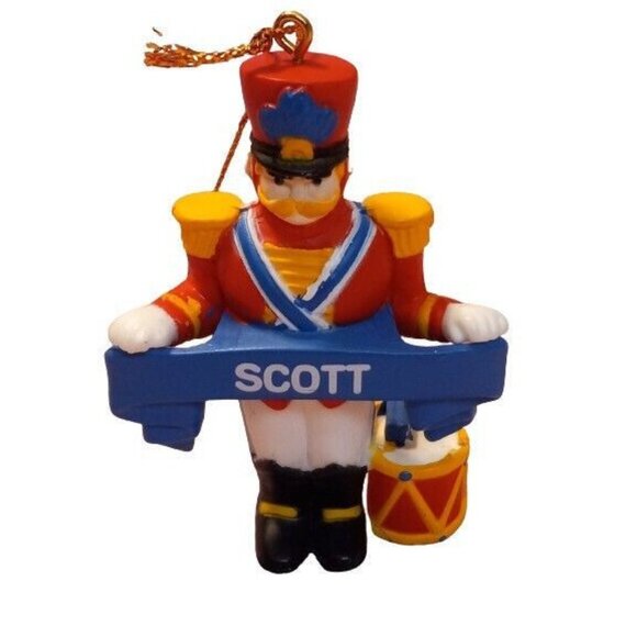 Personalized Scott Christmas Ornaments Angel Toy Soldier Snowman Stick Set Of 3 - Picture 2 of 8